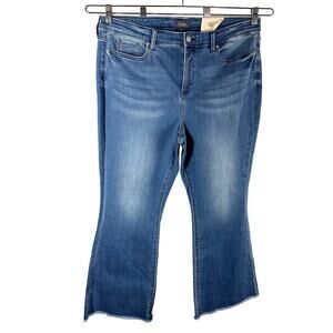NYDJ Ava Daring Ankle Flare Fray Hem Jeans  Size 16 Foundry
